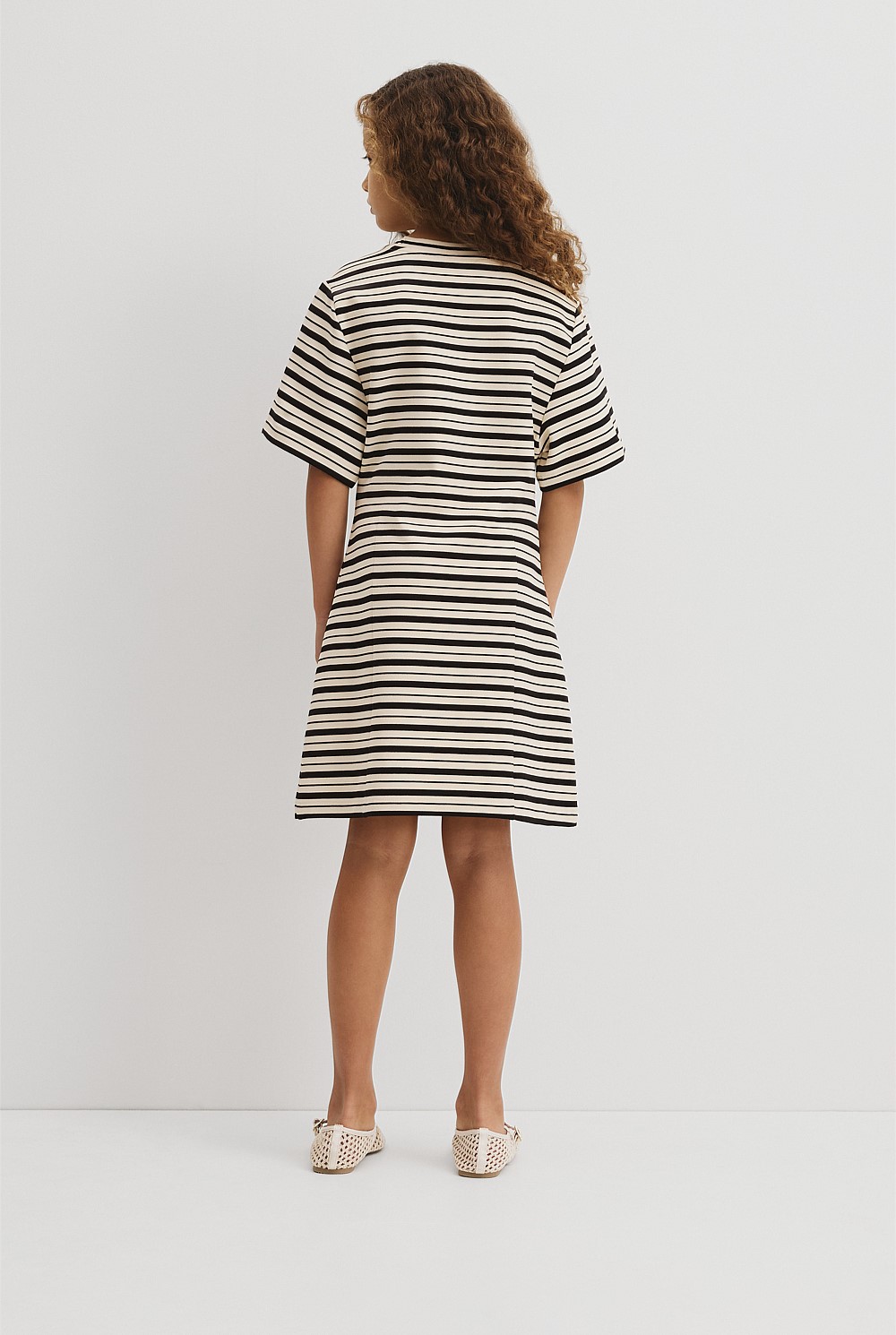 Teen Short Sleeve Stripe T-Shirt Dress