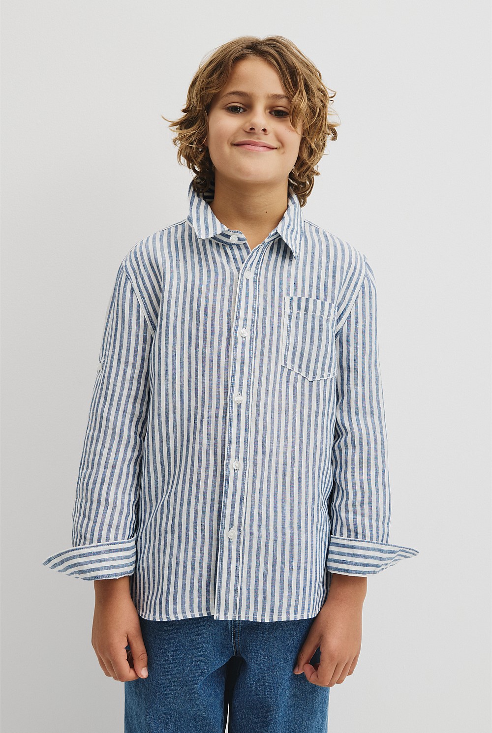 Teen Long Sleeve Linen Shirt