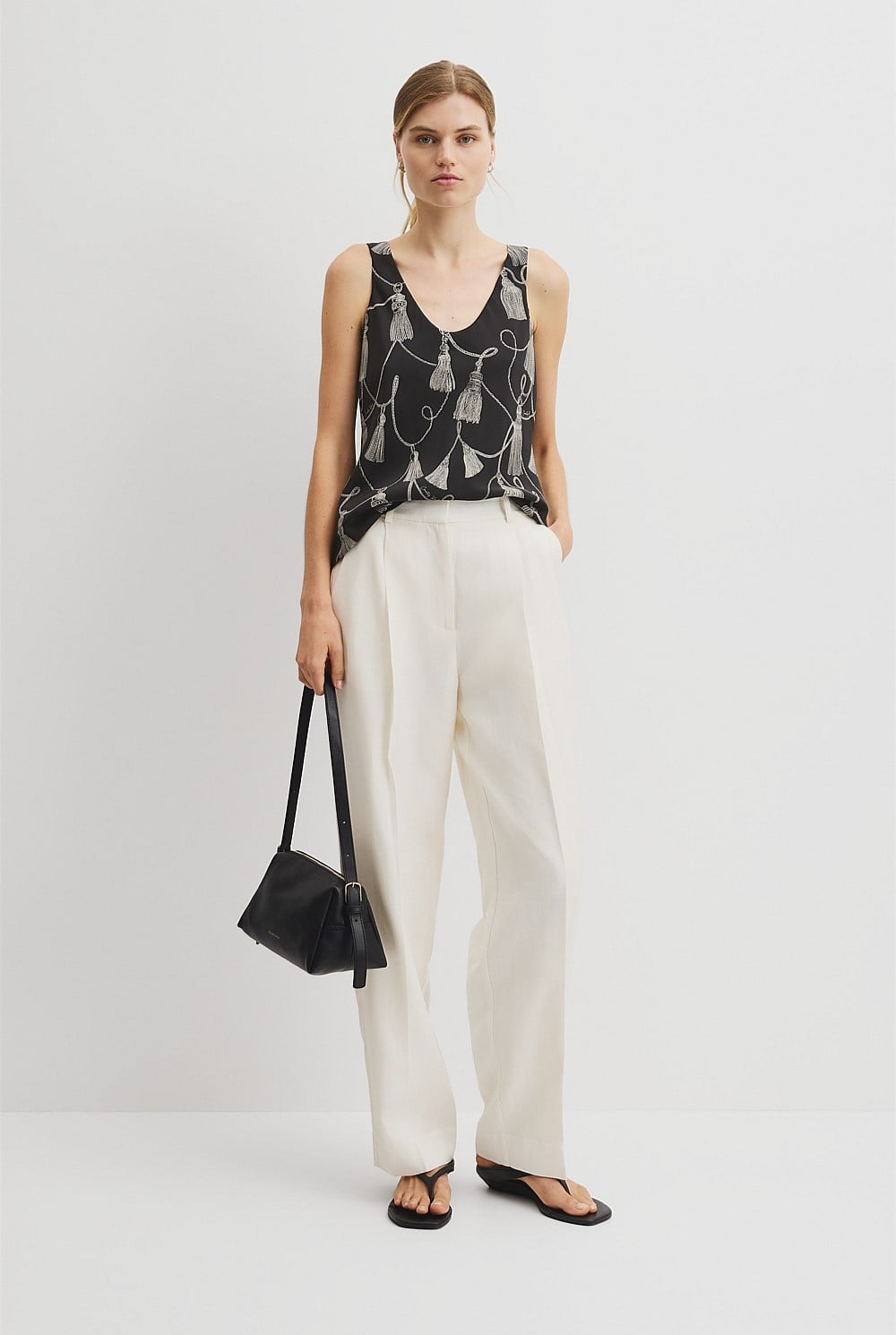Print Scoop Neck Top