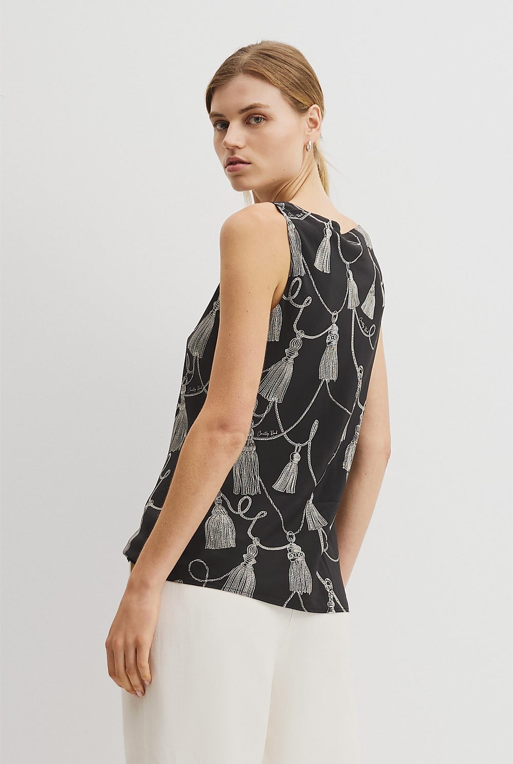 Print Scoop Neck Top