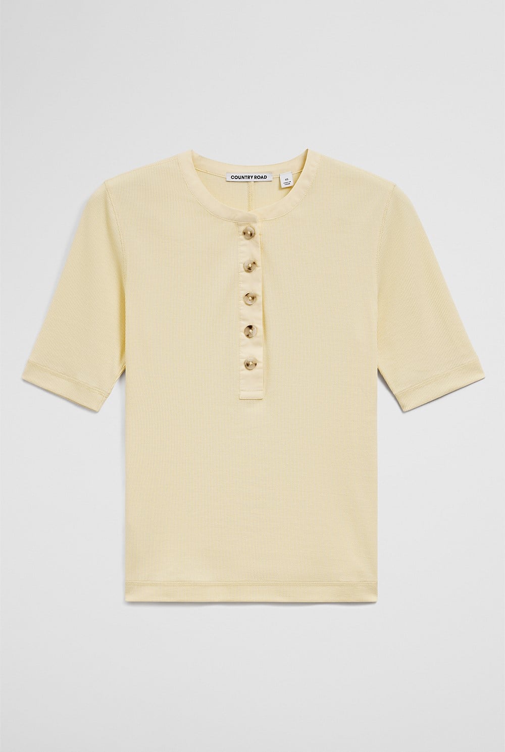 Fine Rib Henley T-Shirt