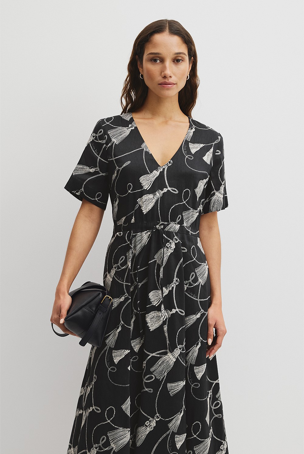 Print Cinched Waist Dress
