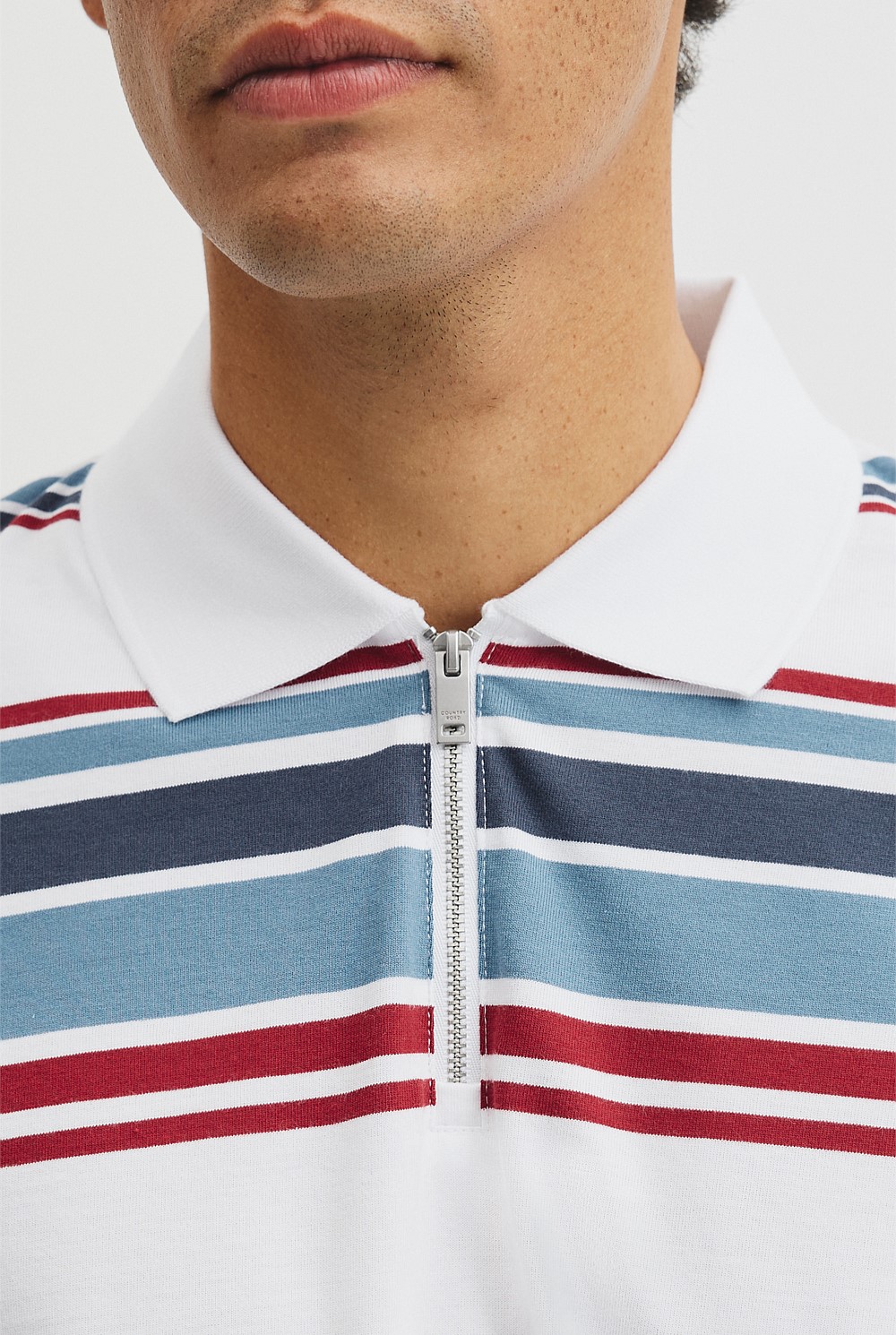 Multi Stripe Zip Polo