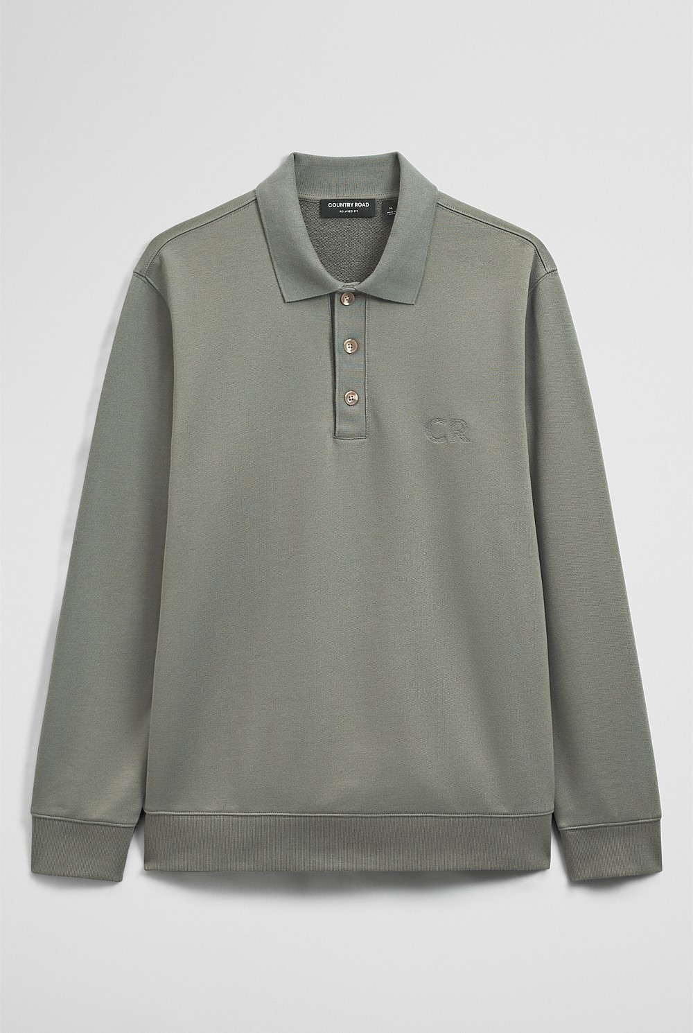 Long Sleeve Button Collar Sweat