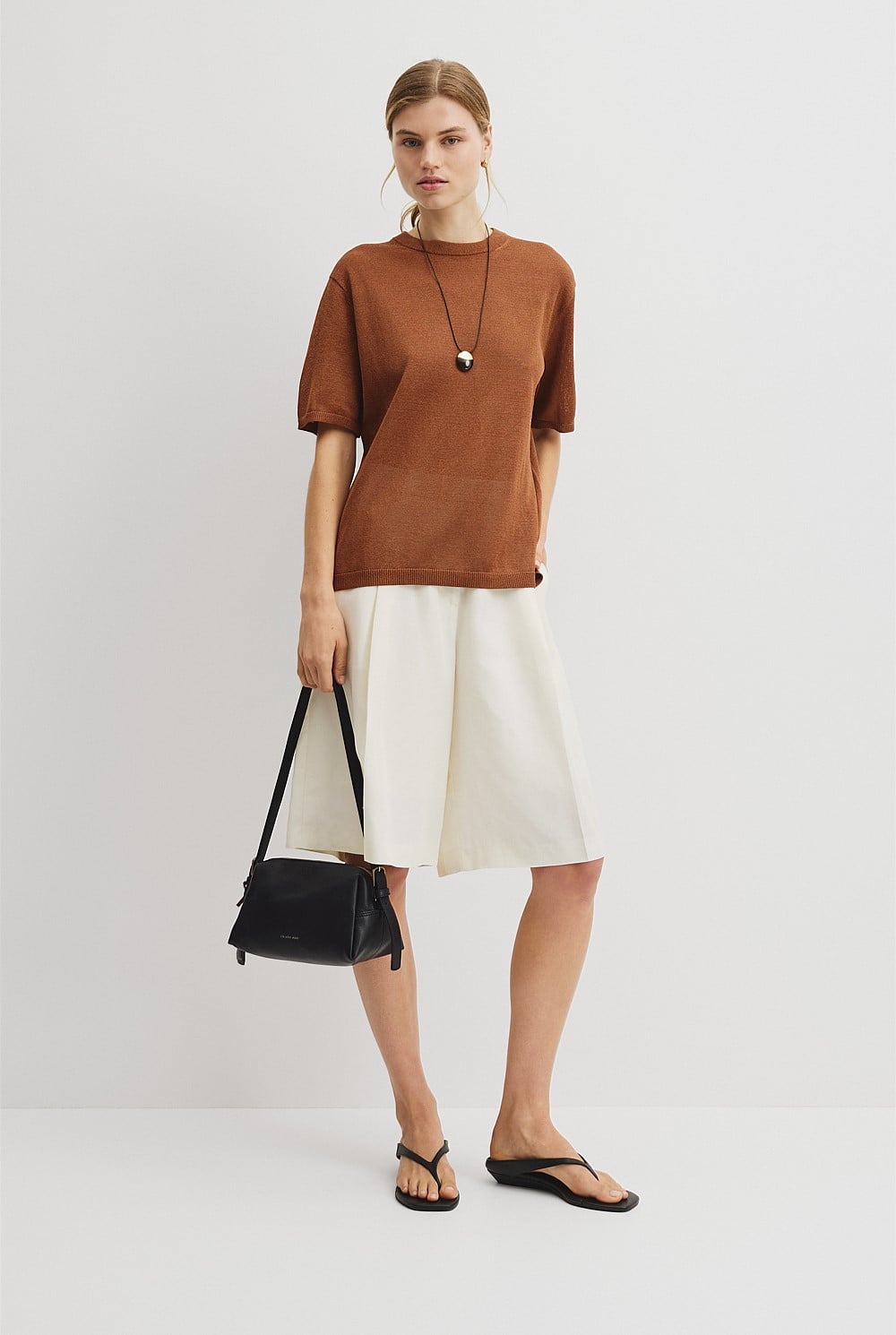 Fine Mesh Knit T-Shirt