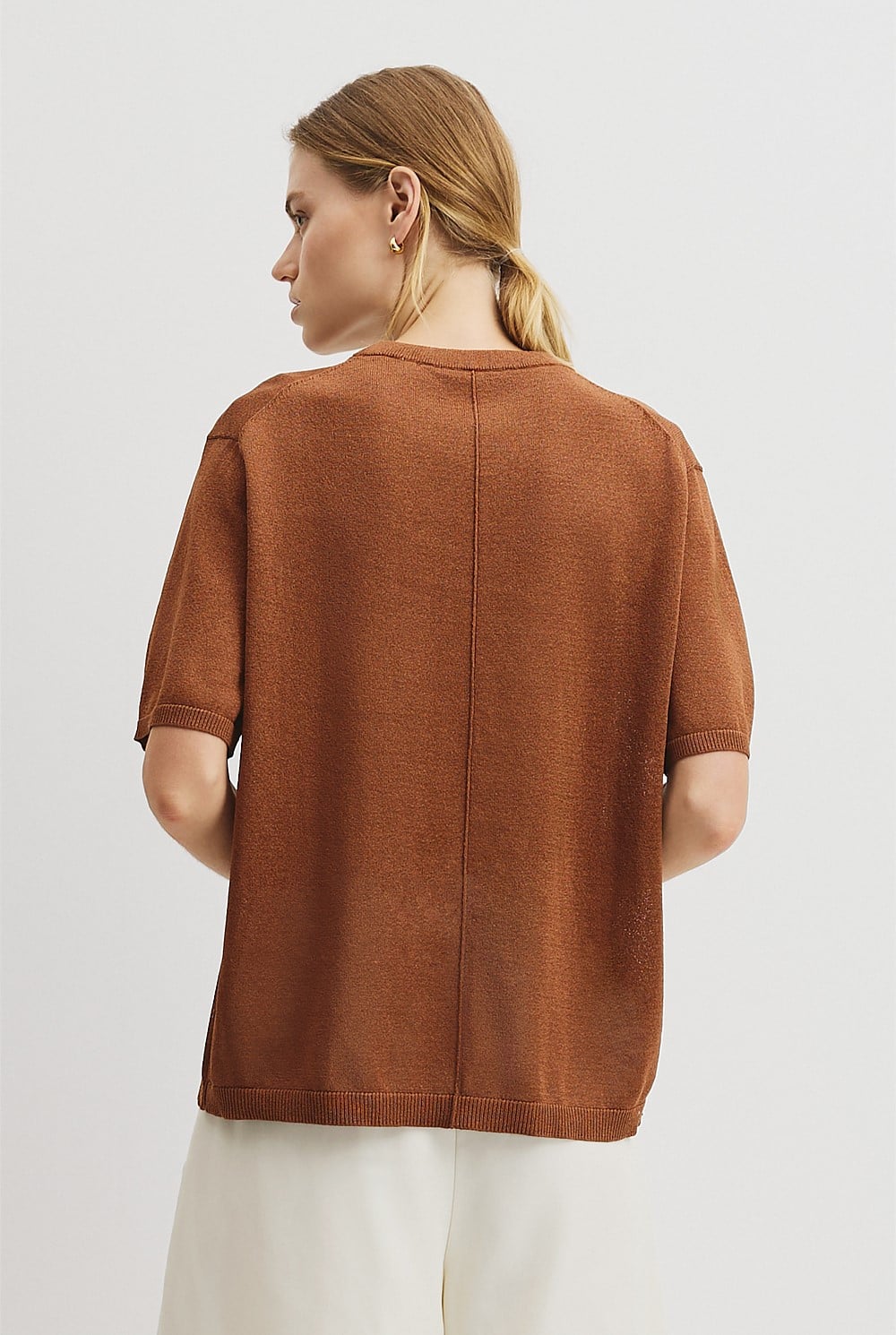 Fine Mesh Knit T-Shirt
