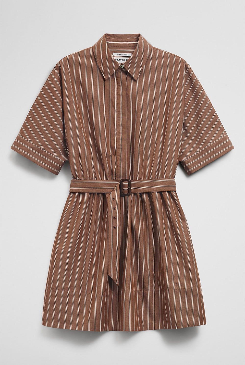 Belted Mini Shirt Dress