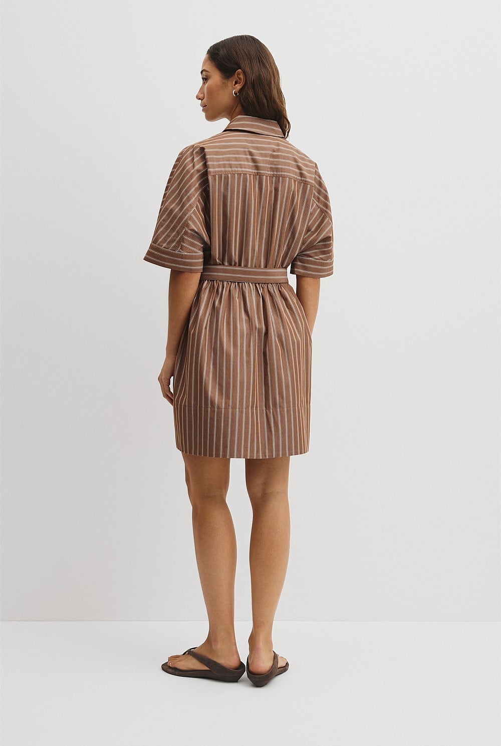 Belted Mini Shirt Dress