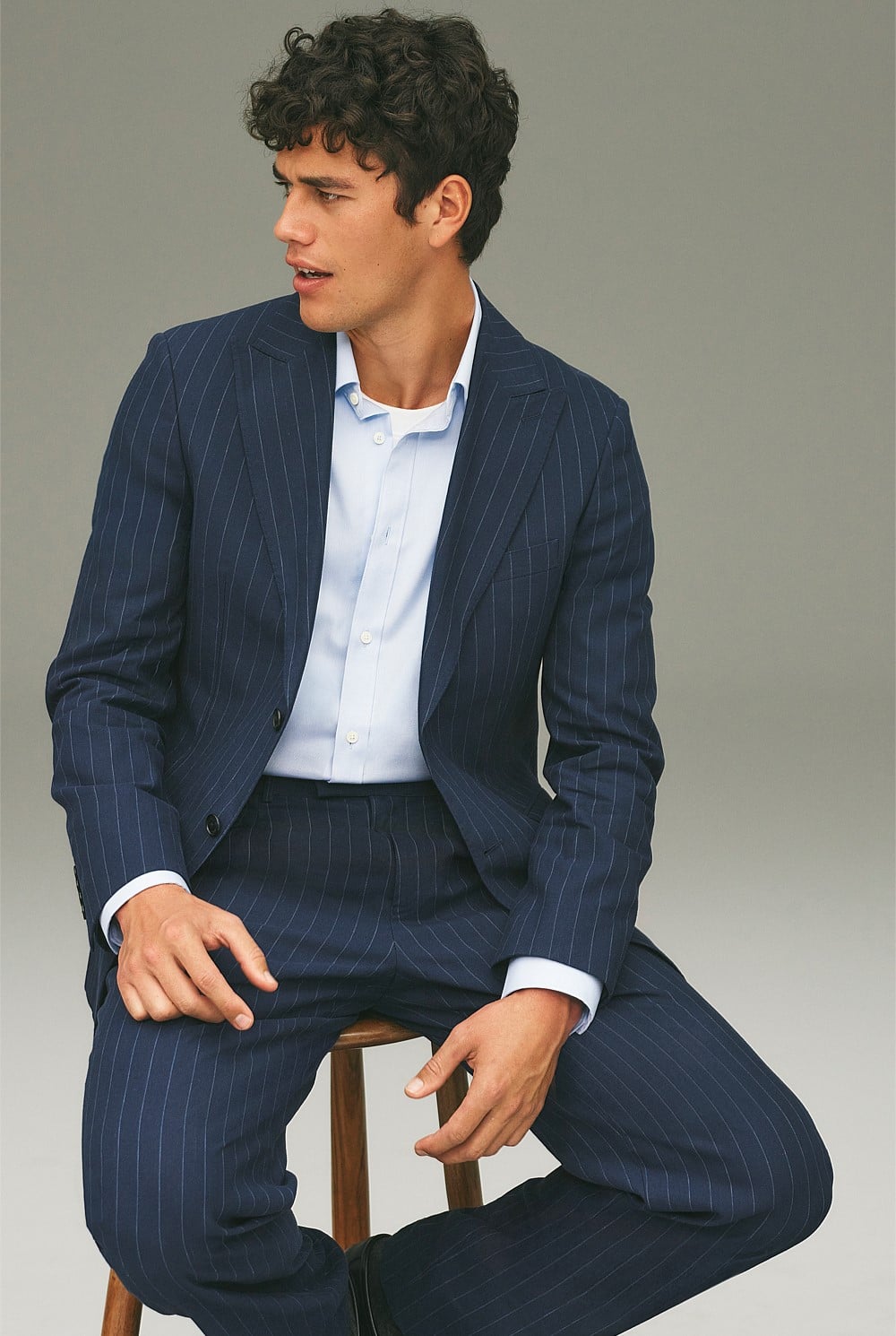 Regular Fit Pinstripe Tailored Pant