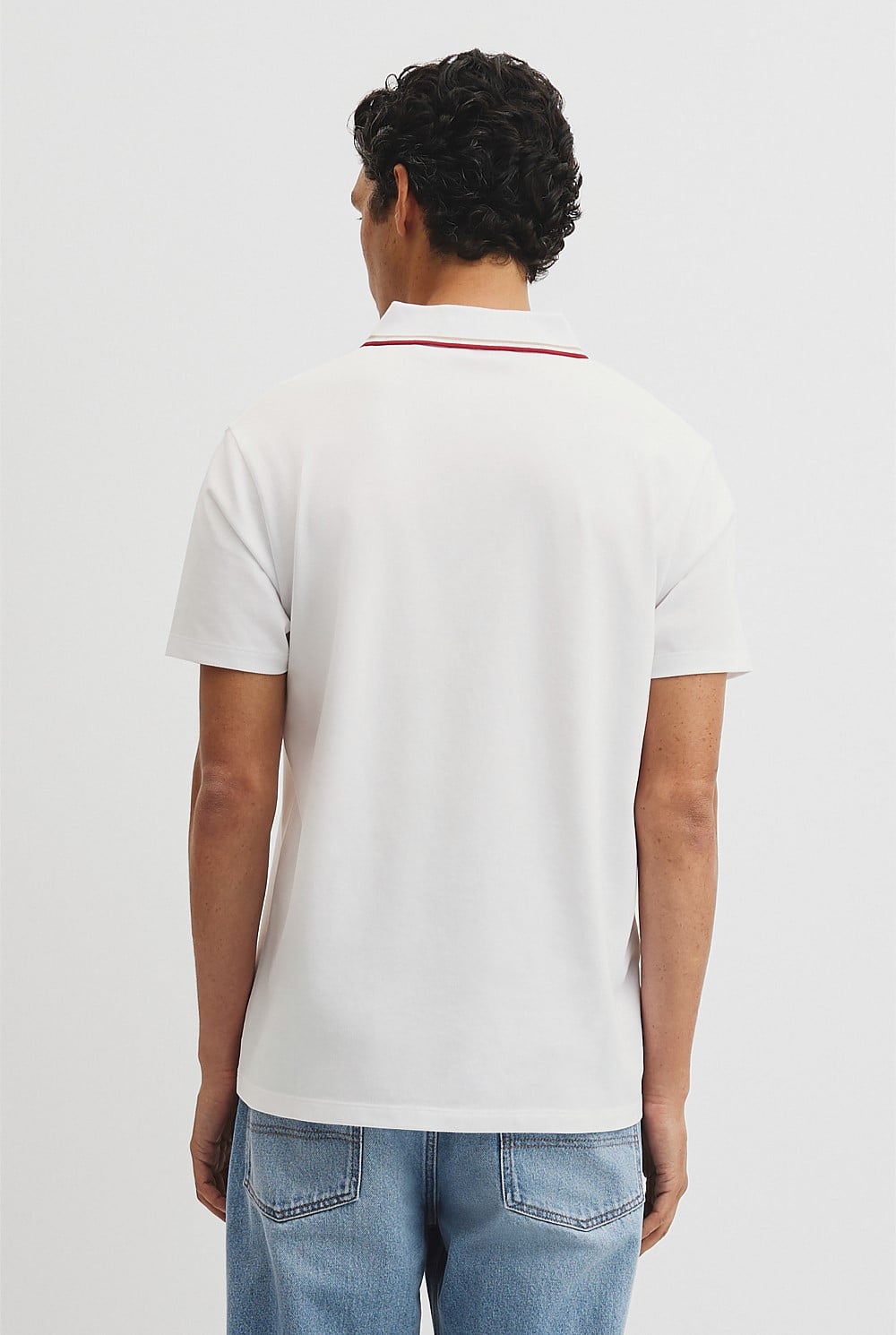 Short Sleeve Tipped Zip Polo