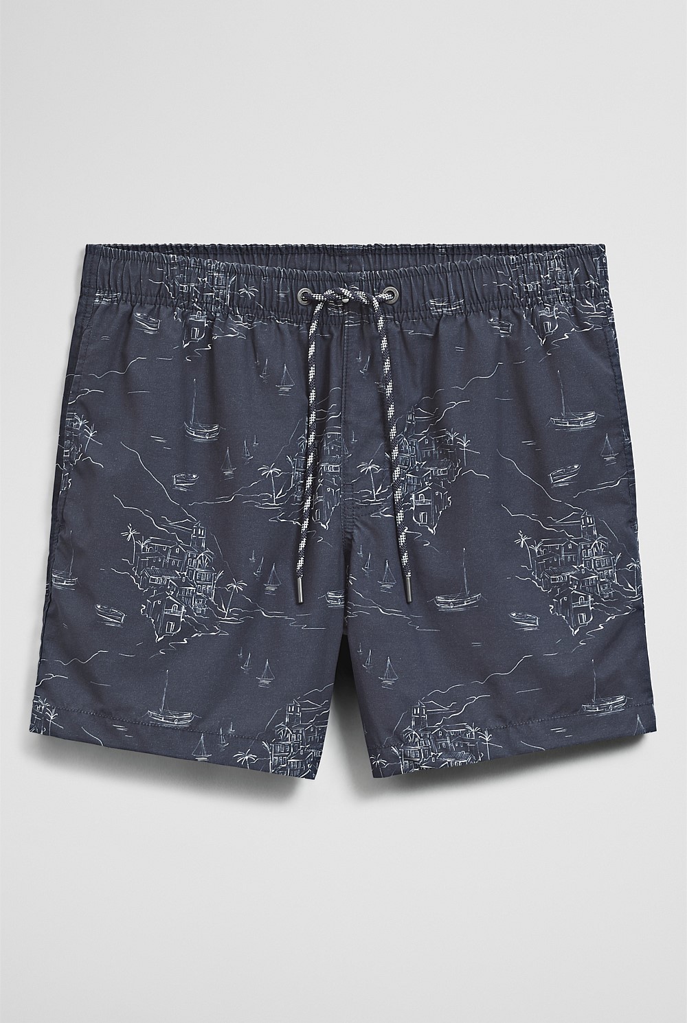 Coastline Print Swim Straight Short