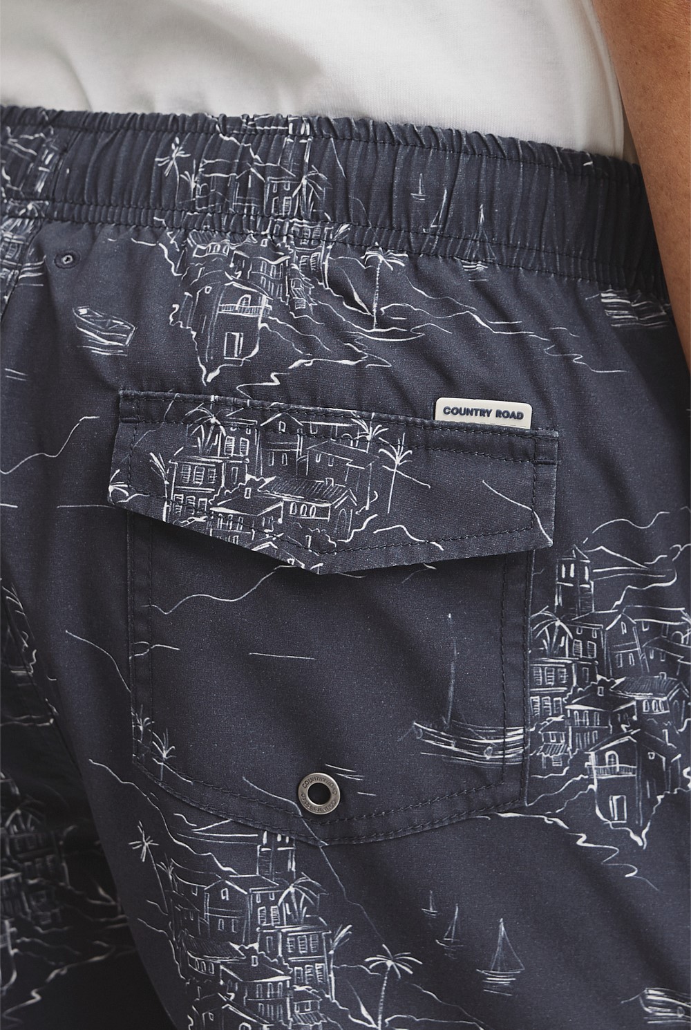 Coastline Print Swim Straight Short