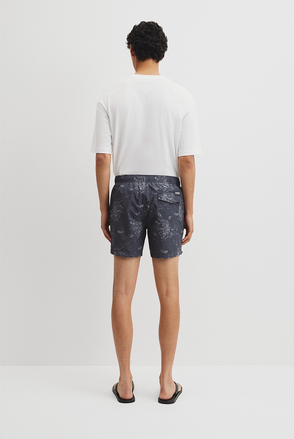 Coastline Print Swim Straight Short