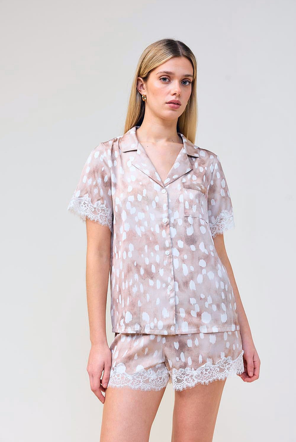 Lydia Brown Spot Short Set