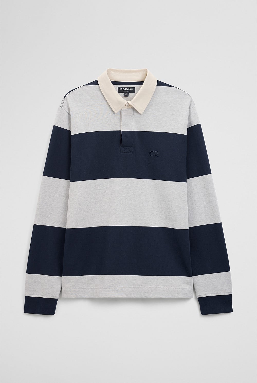 Long Sleeve Stripe Rugby Polo