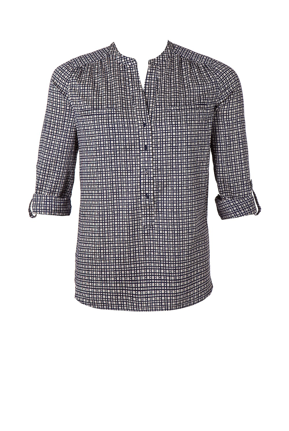 Print Collarless Tunic