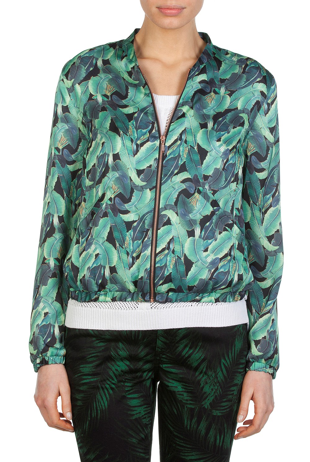 Leaf Print Bomber