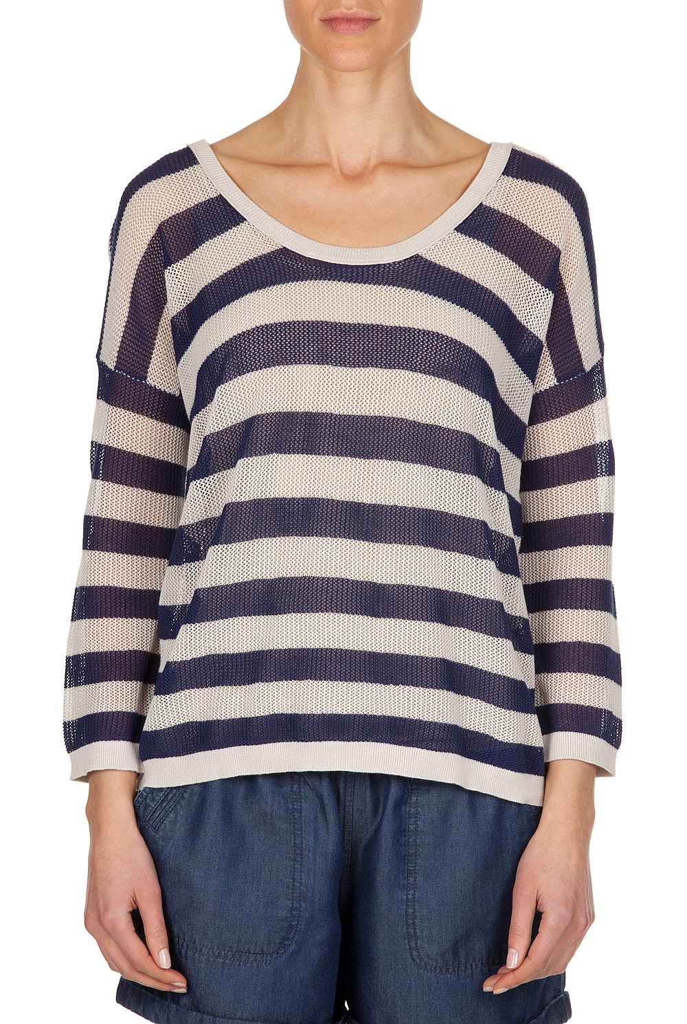 Stripe Mesh Knit