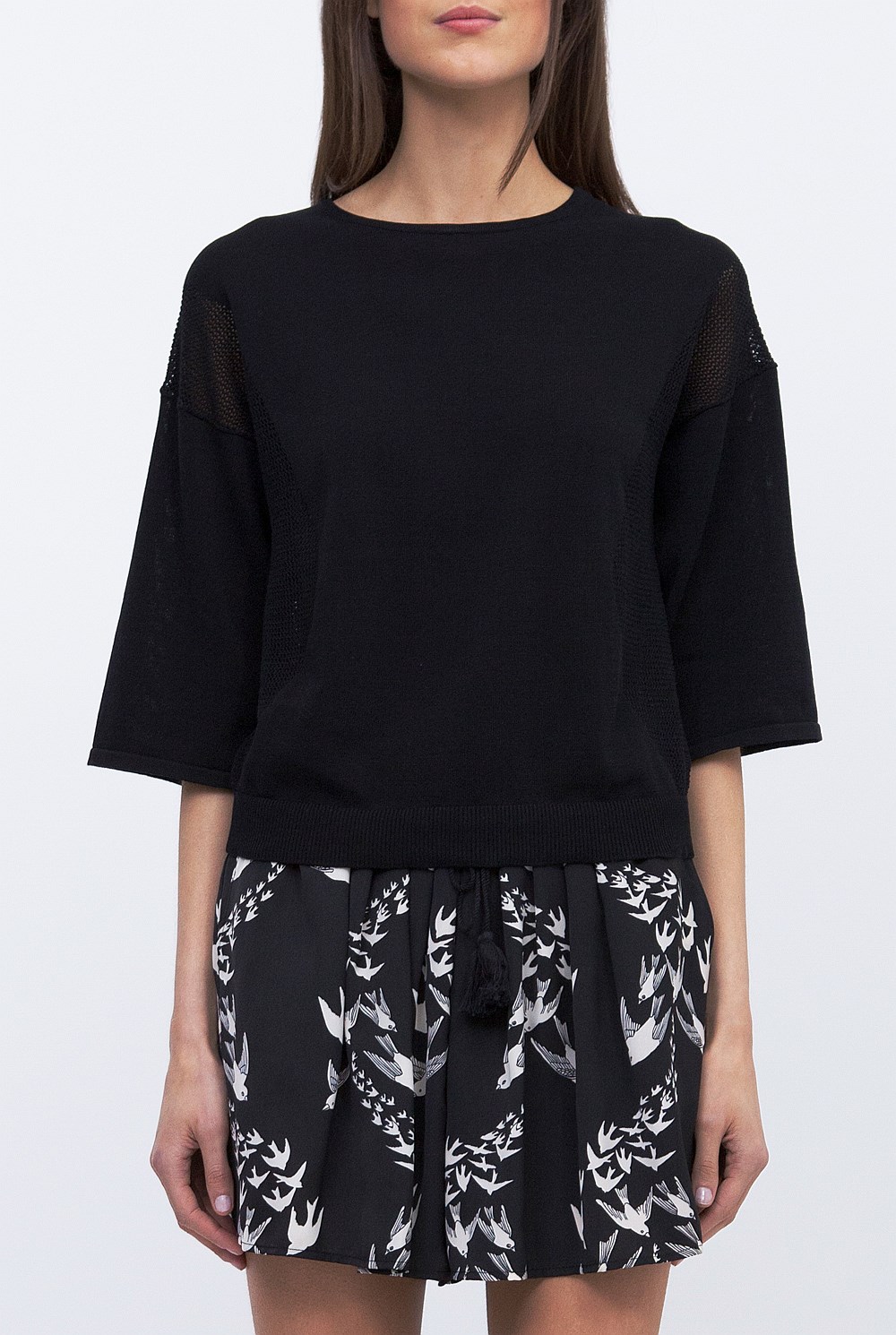 Mesh Kimono Sleeve Knit