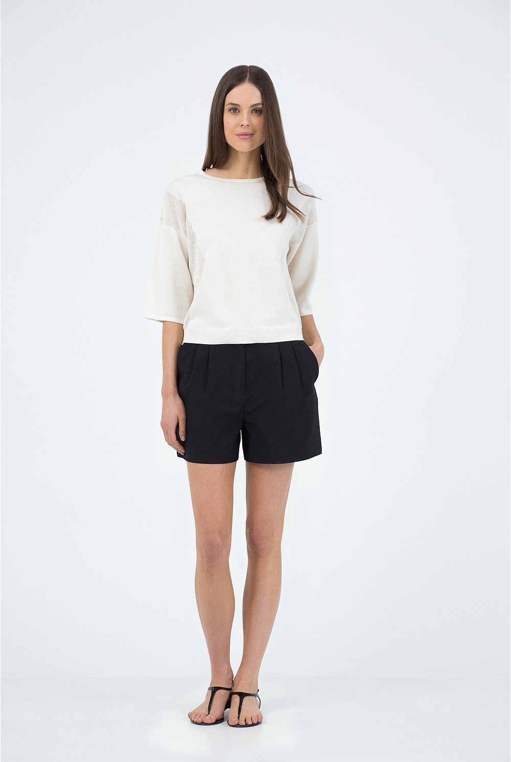 Mesh Kimono Sleeve Knit