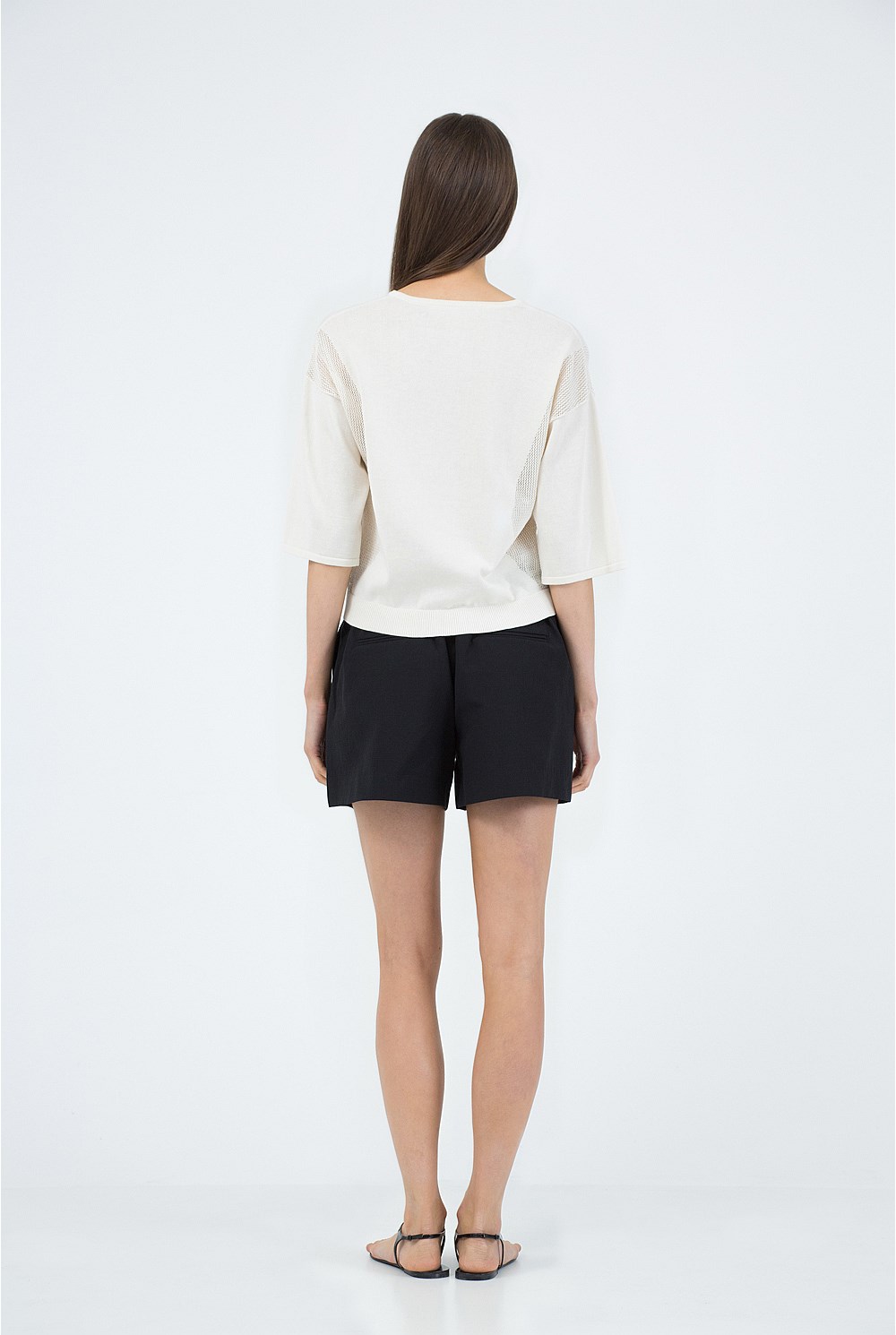 Mesh Kimono Sleeve Knit