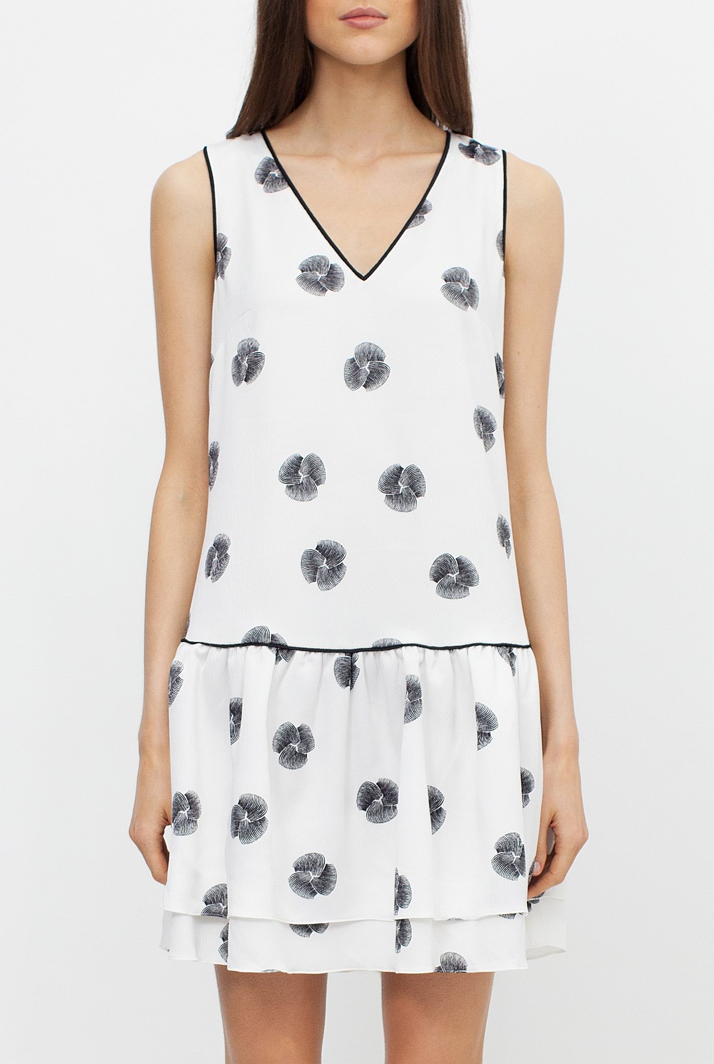 Tiered Knot Print Dress