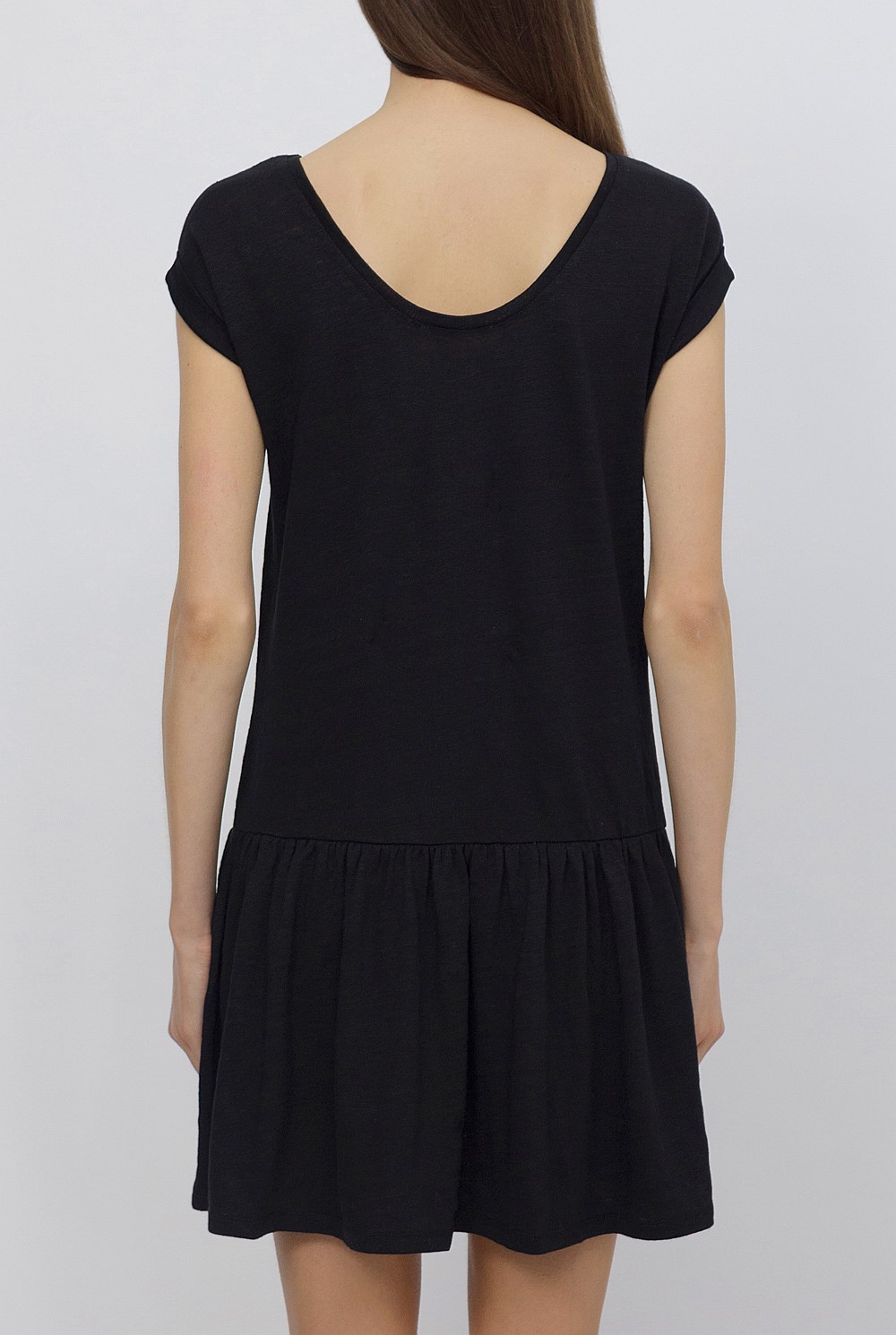 Drop Waist Cuff Sleeve Dress