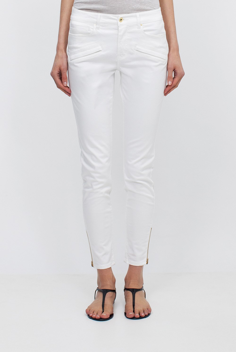 Crop Zip Detail Sateen Jean