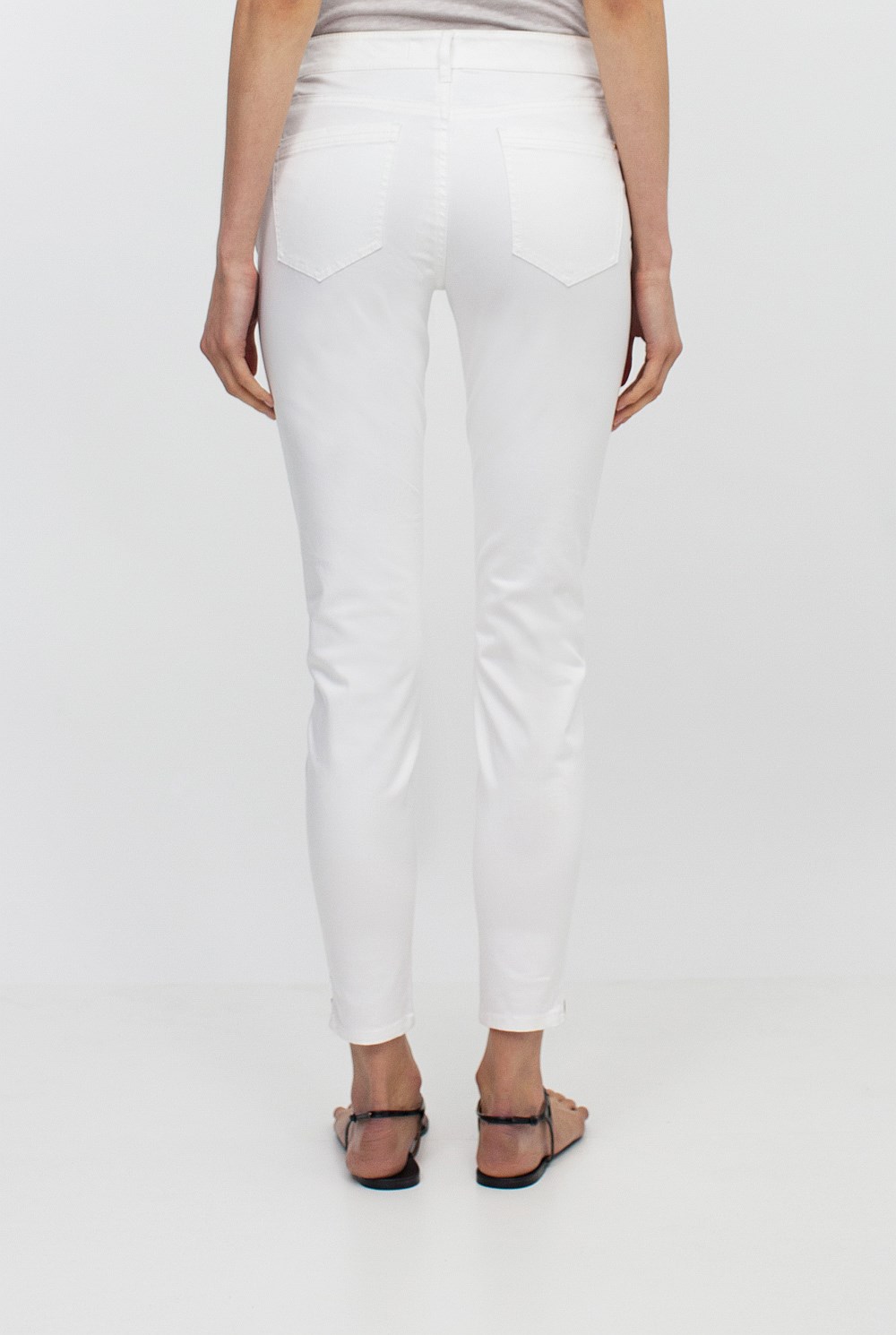 Crop Zip Detail Sateen Jean