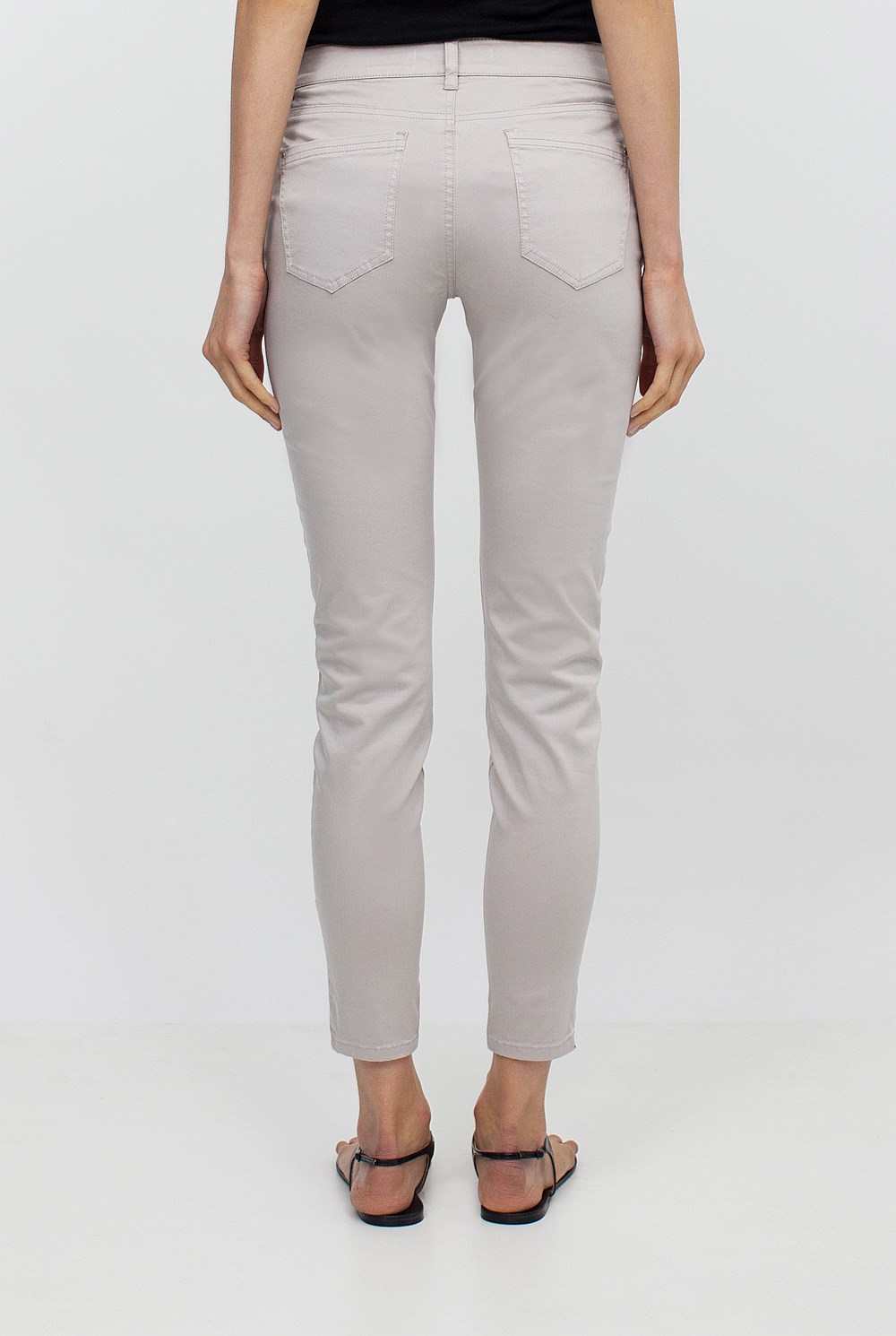 Crop Zip Detail Sateen Jean