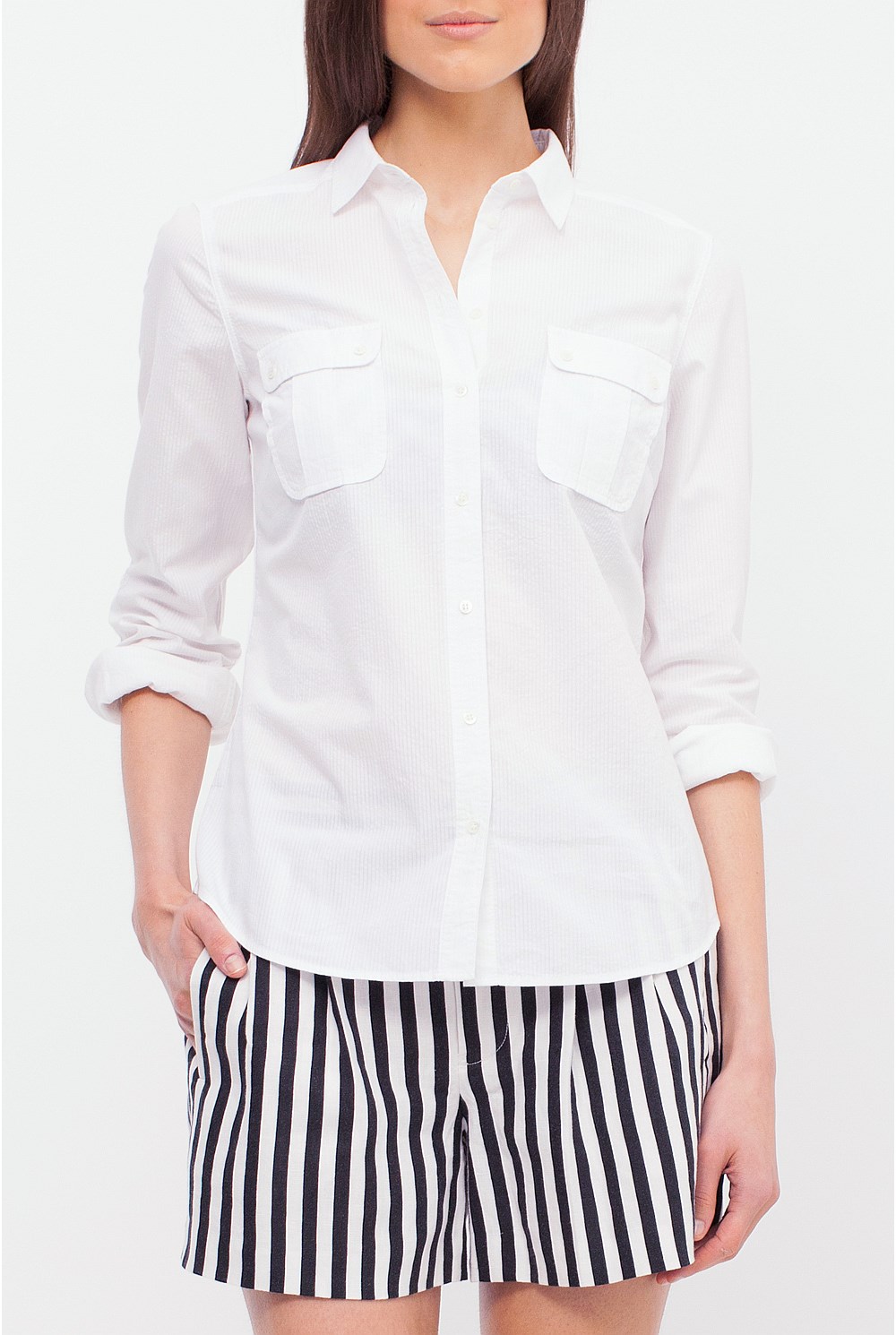 Roll-Up Seersucker Shirt