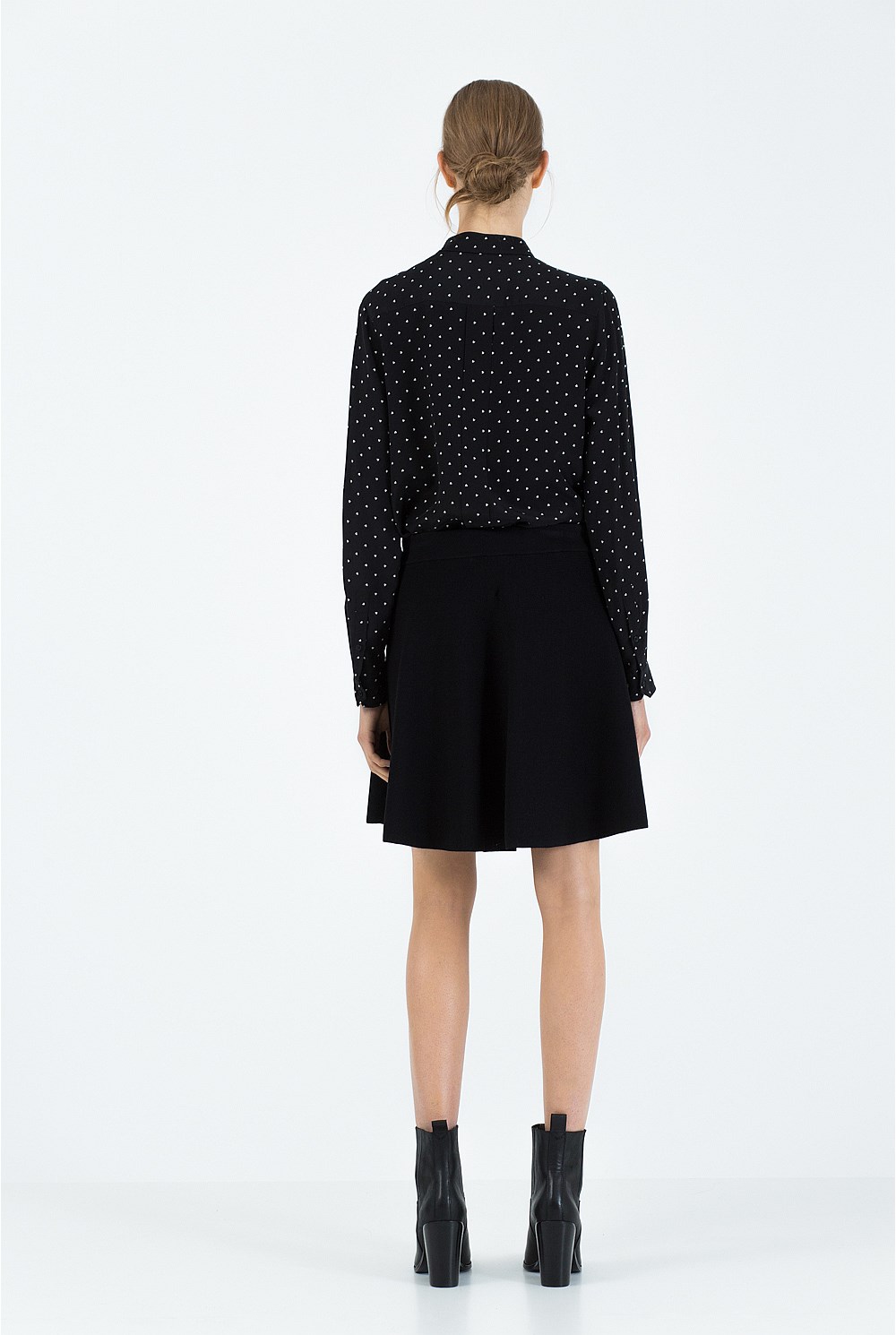 Heart Print Silk Shirt