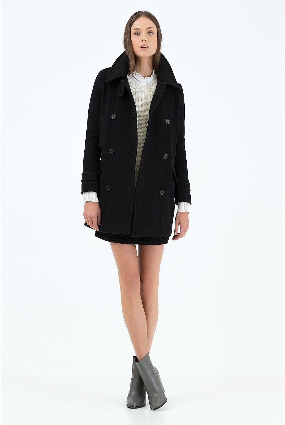 Wool Twill Pea Coat