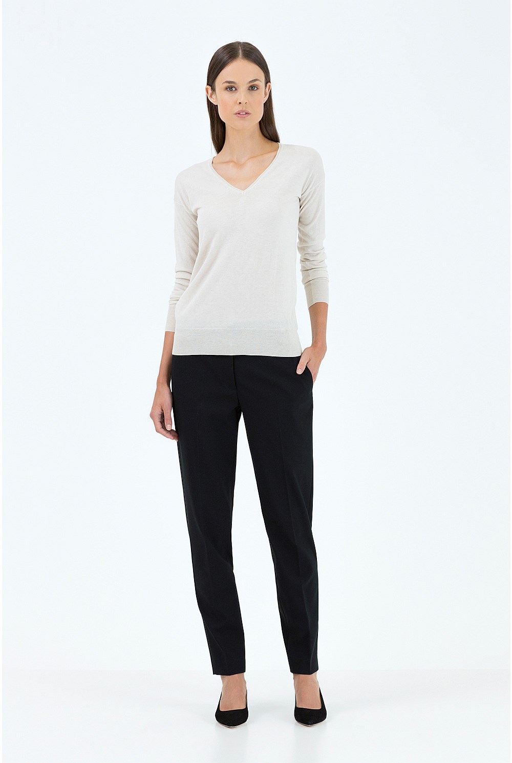 Merino Silk V-Neck