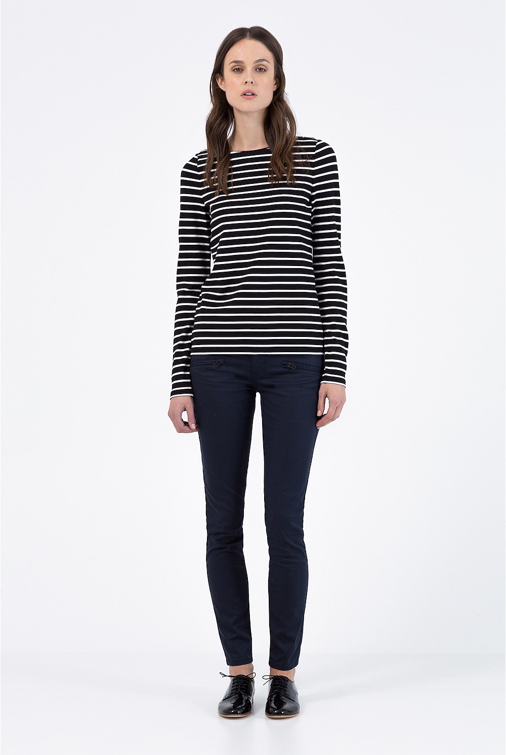 Ponte Yarn Stripe T-Shirt