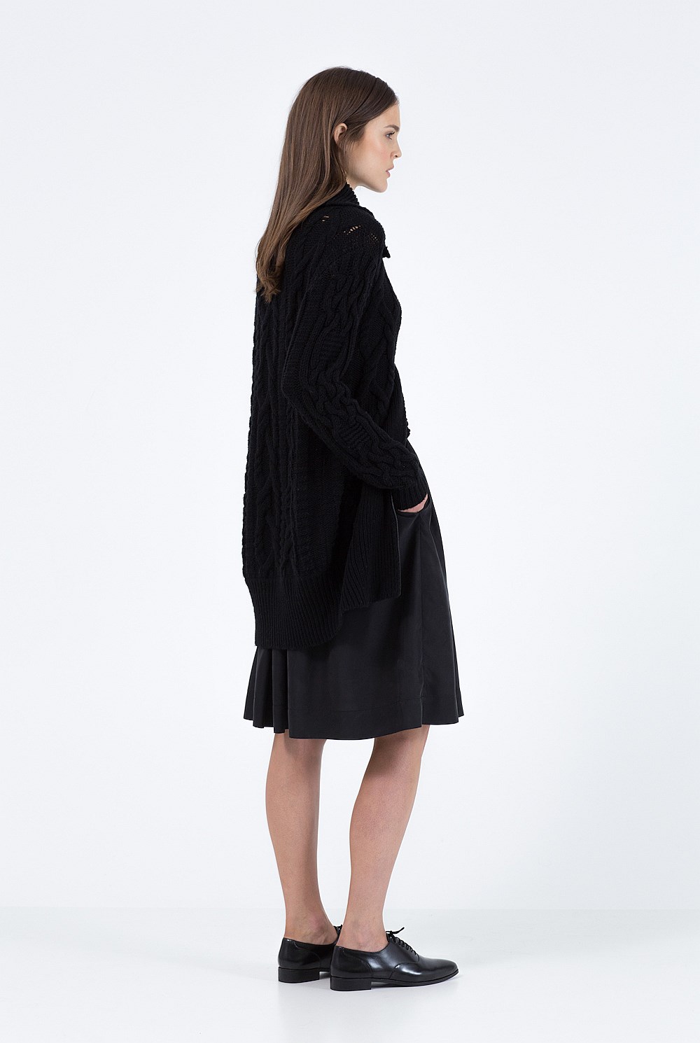 Pintuck Midi Skirt