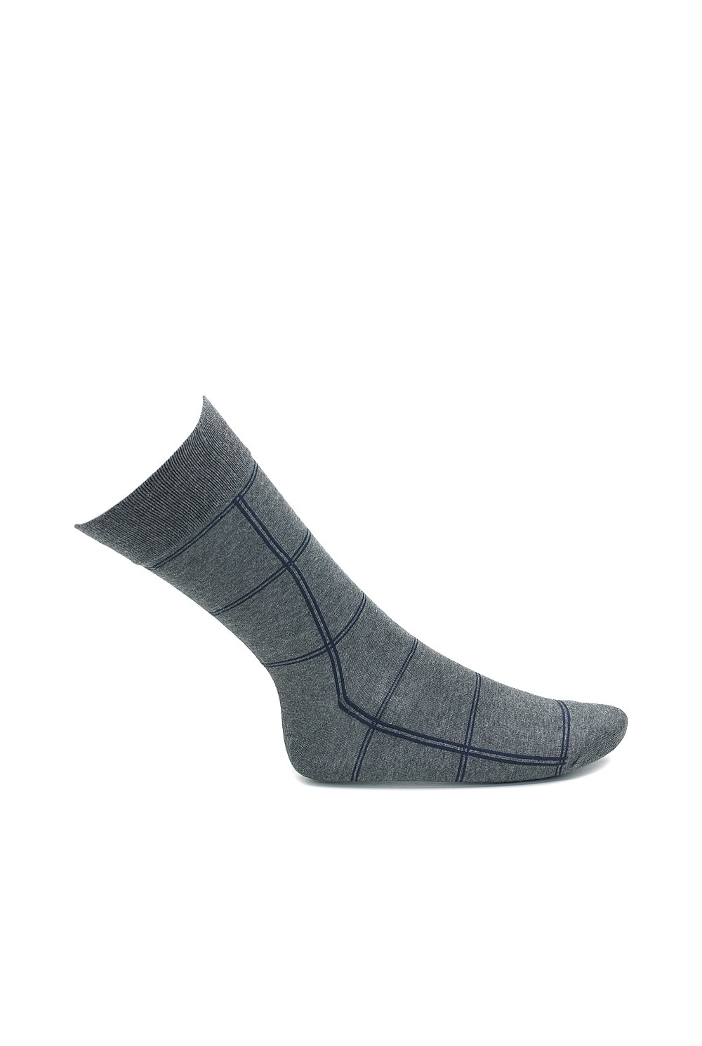 Twin Stripe Window Pane Socks