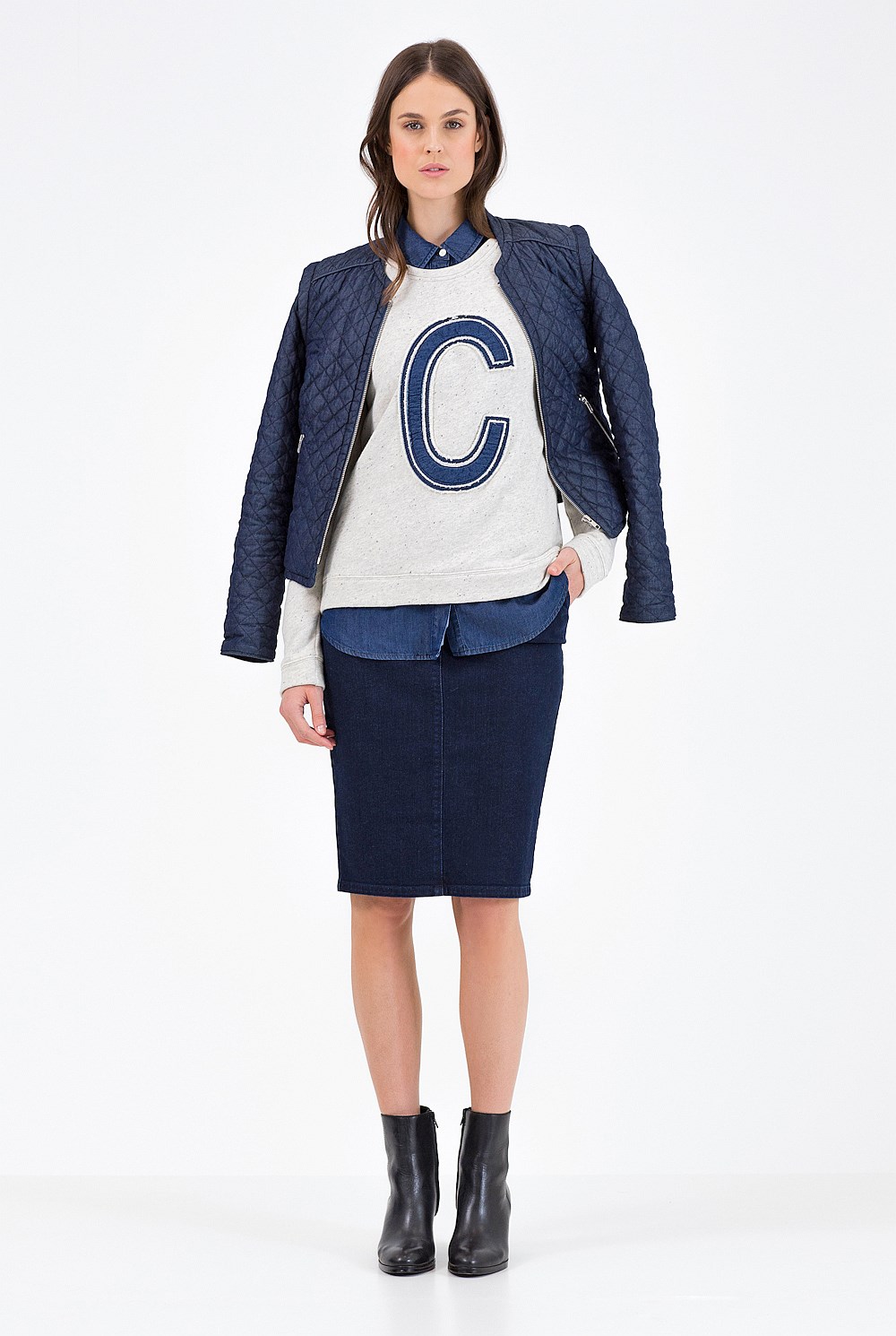 Denim Pencil Skirt
