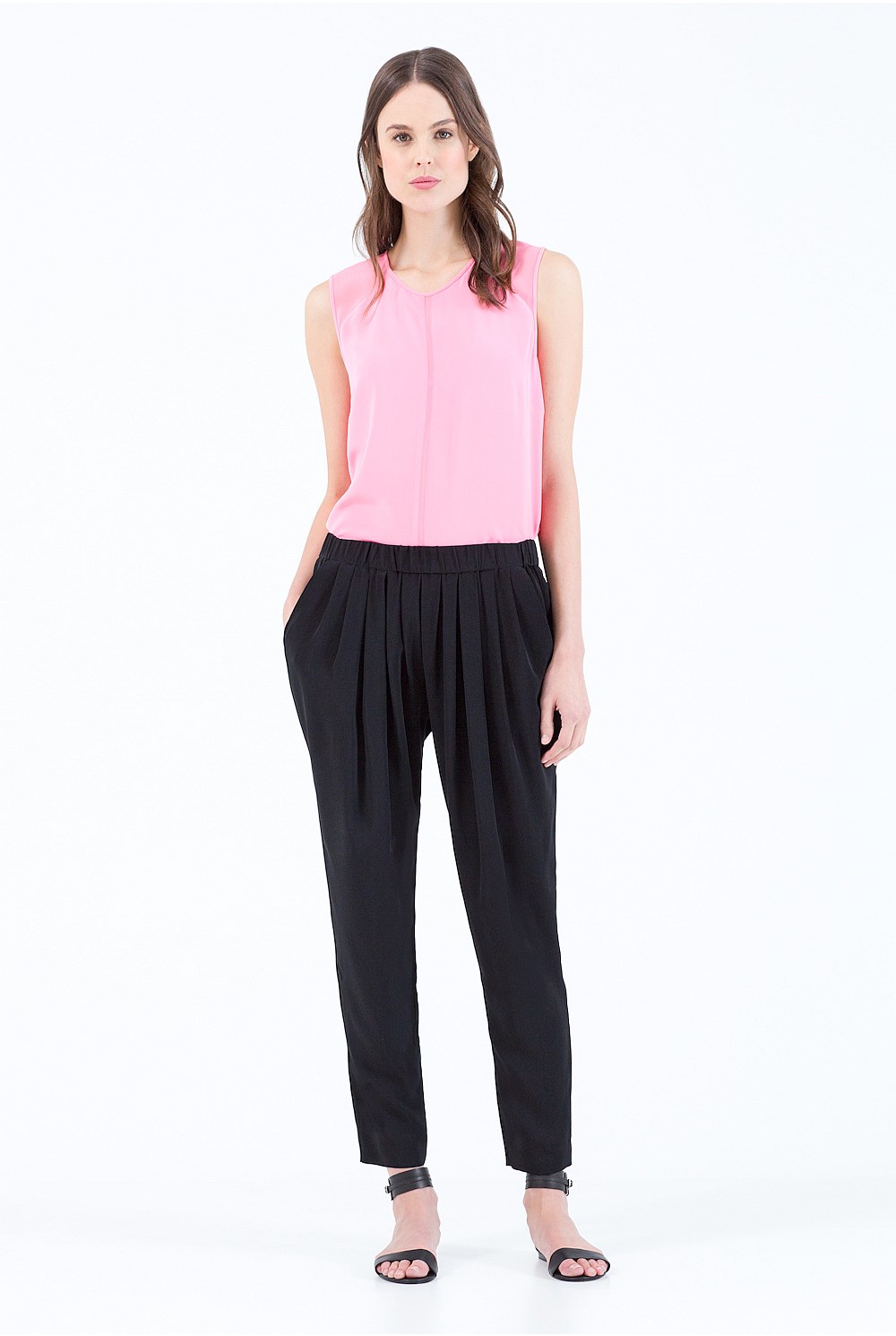 Pleat Front Drape Pant