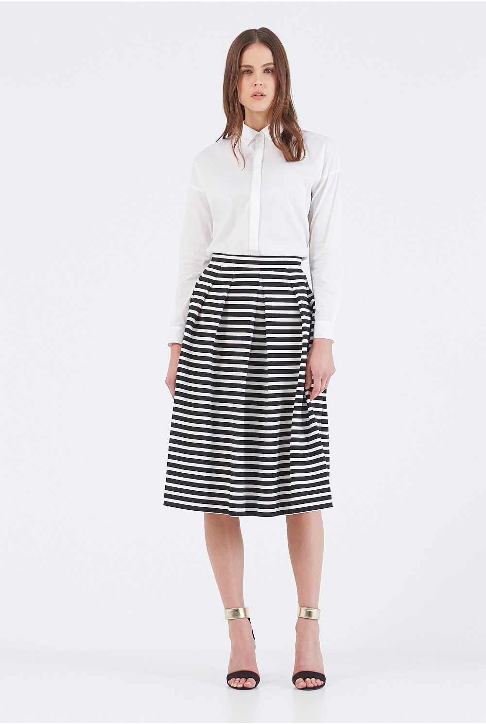 Stripe Midi Skirt