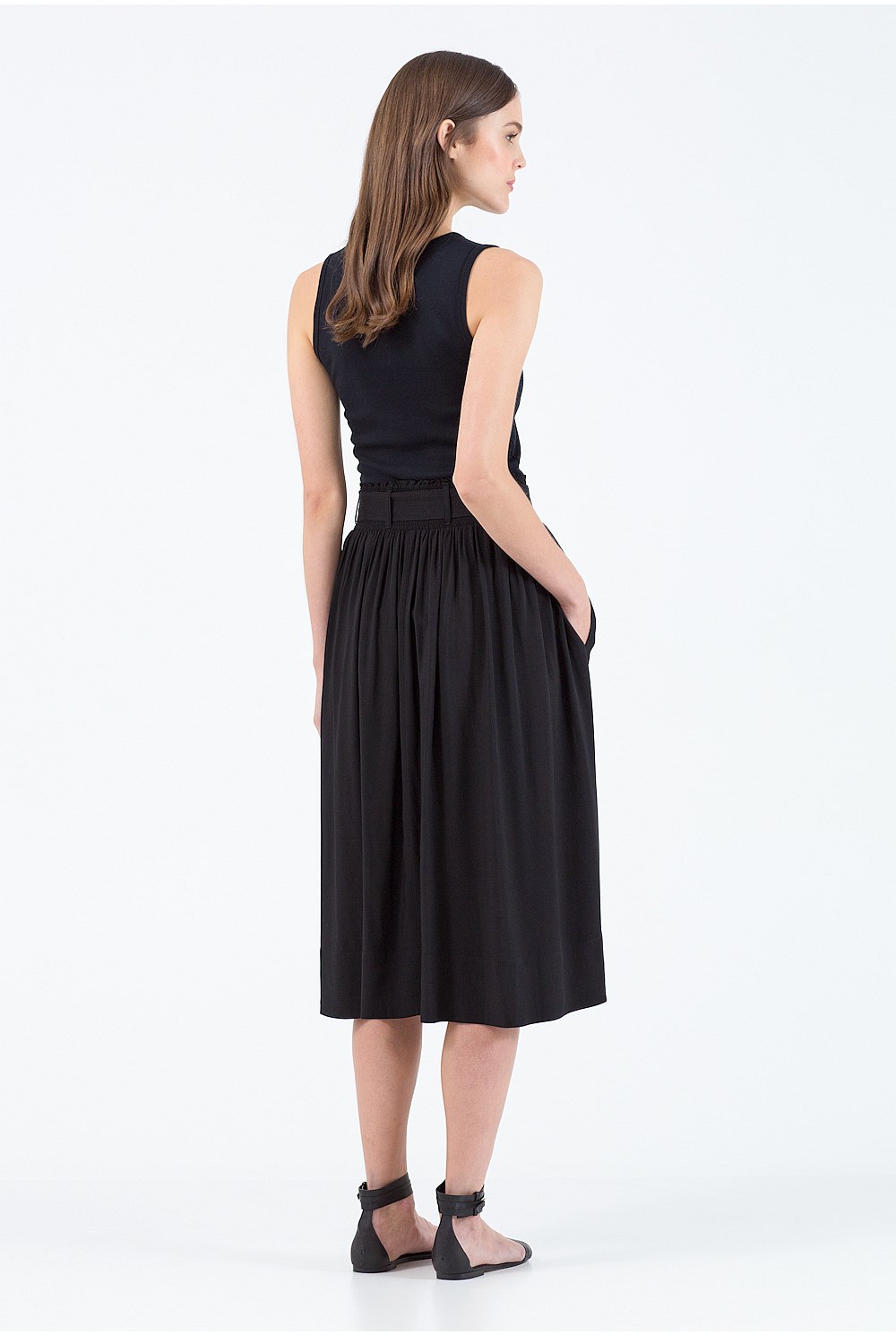 Snap Through Midi Skirt