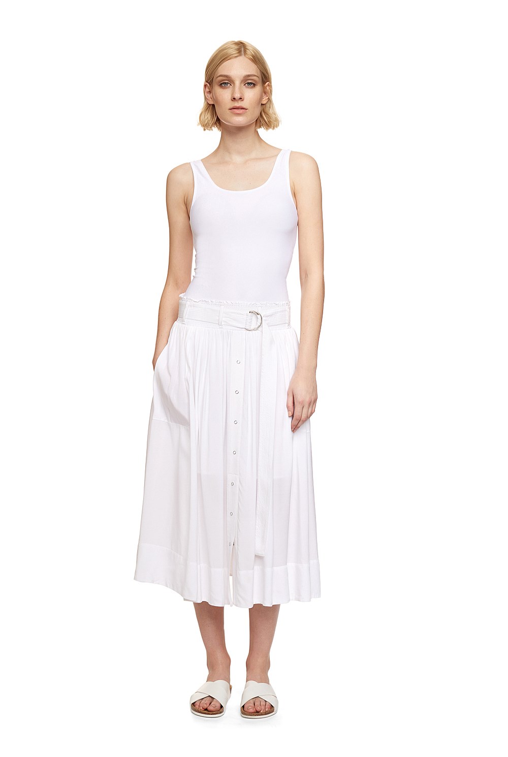 Snap Through Midi Skirt