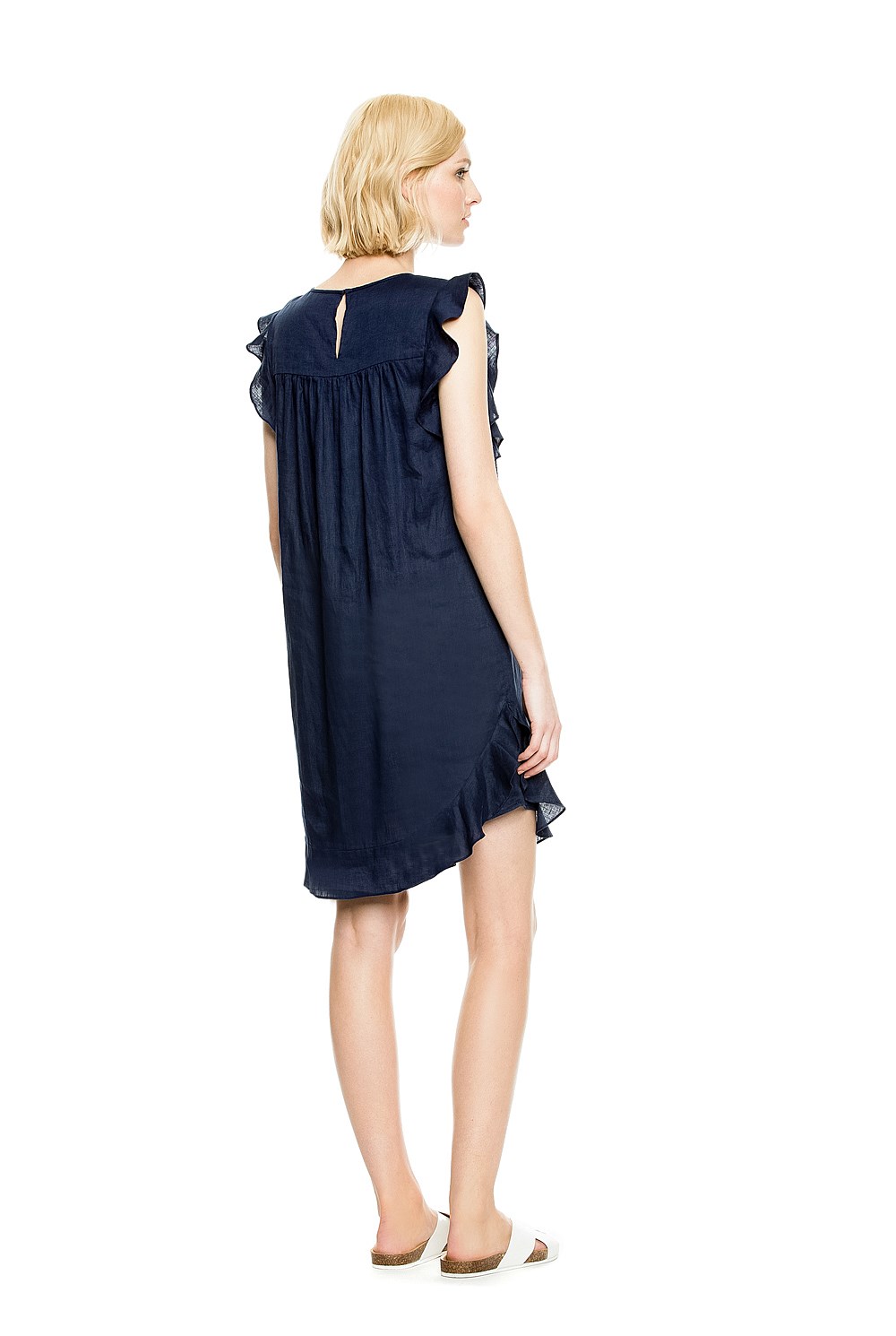 Ruffle Linen Dress