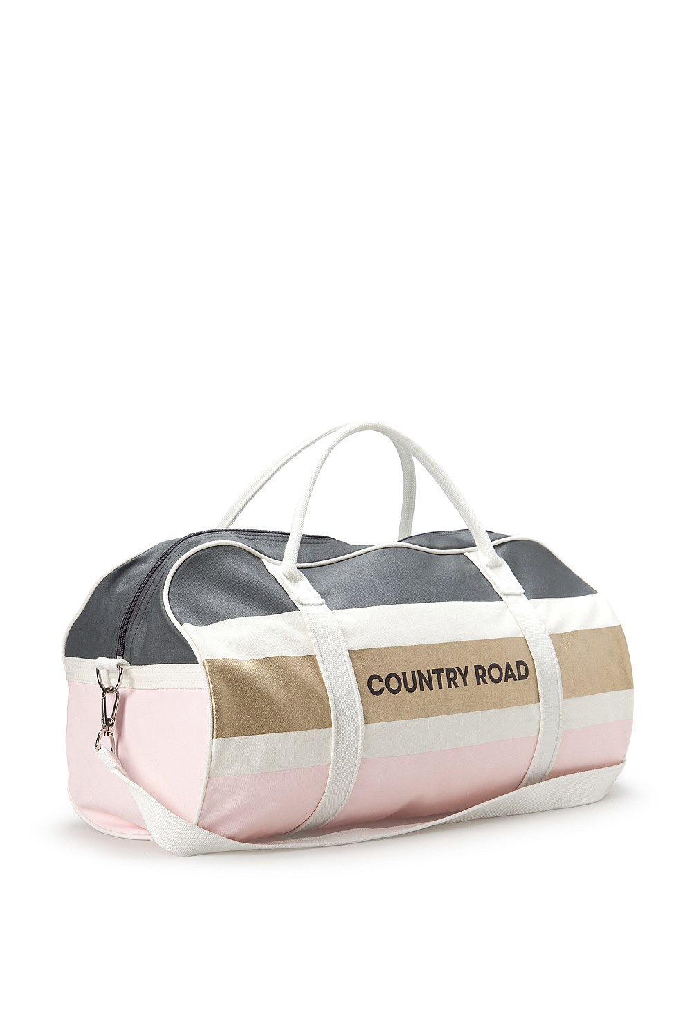 Bold Metallic Stripe Logo Tote