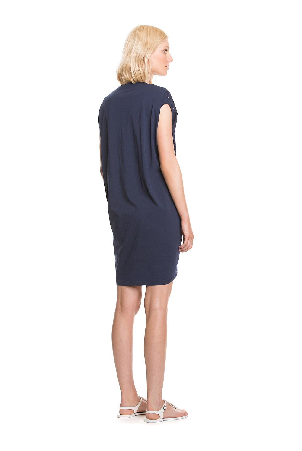Broderie Spliced Wedge Dress