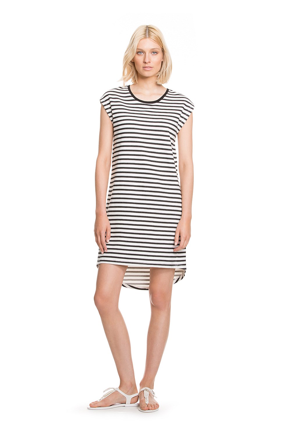 Stripe Drop Tail Sweat Dress