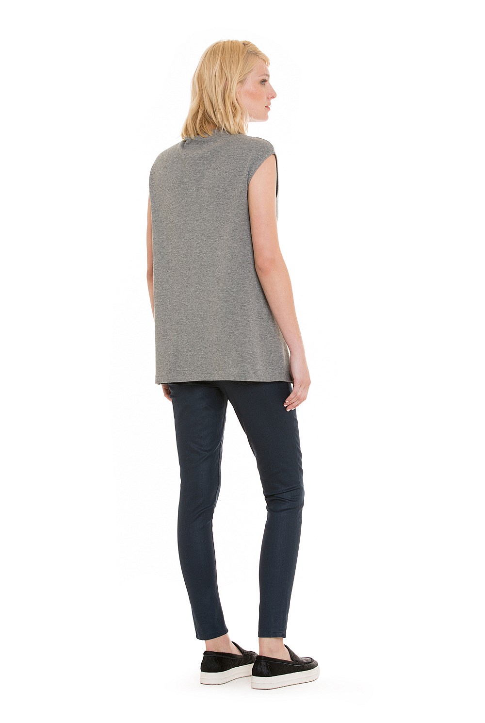 Wet Look Mid Rise Cropped Jegging