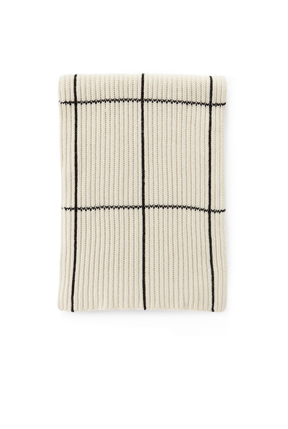 Grid Rib Knit Scarf