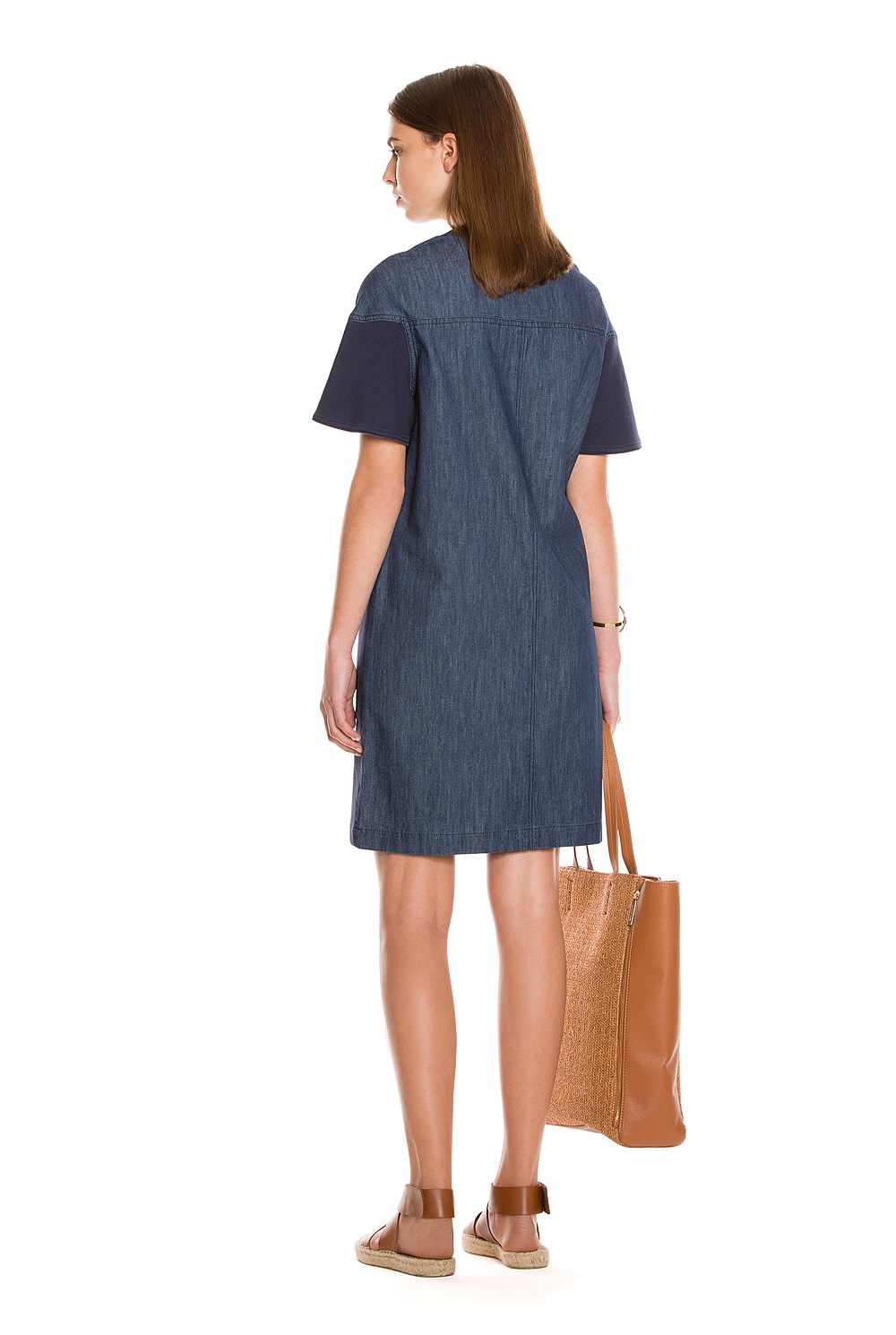 Spliced Denim Dress