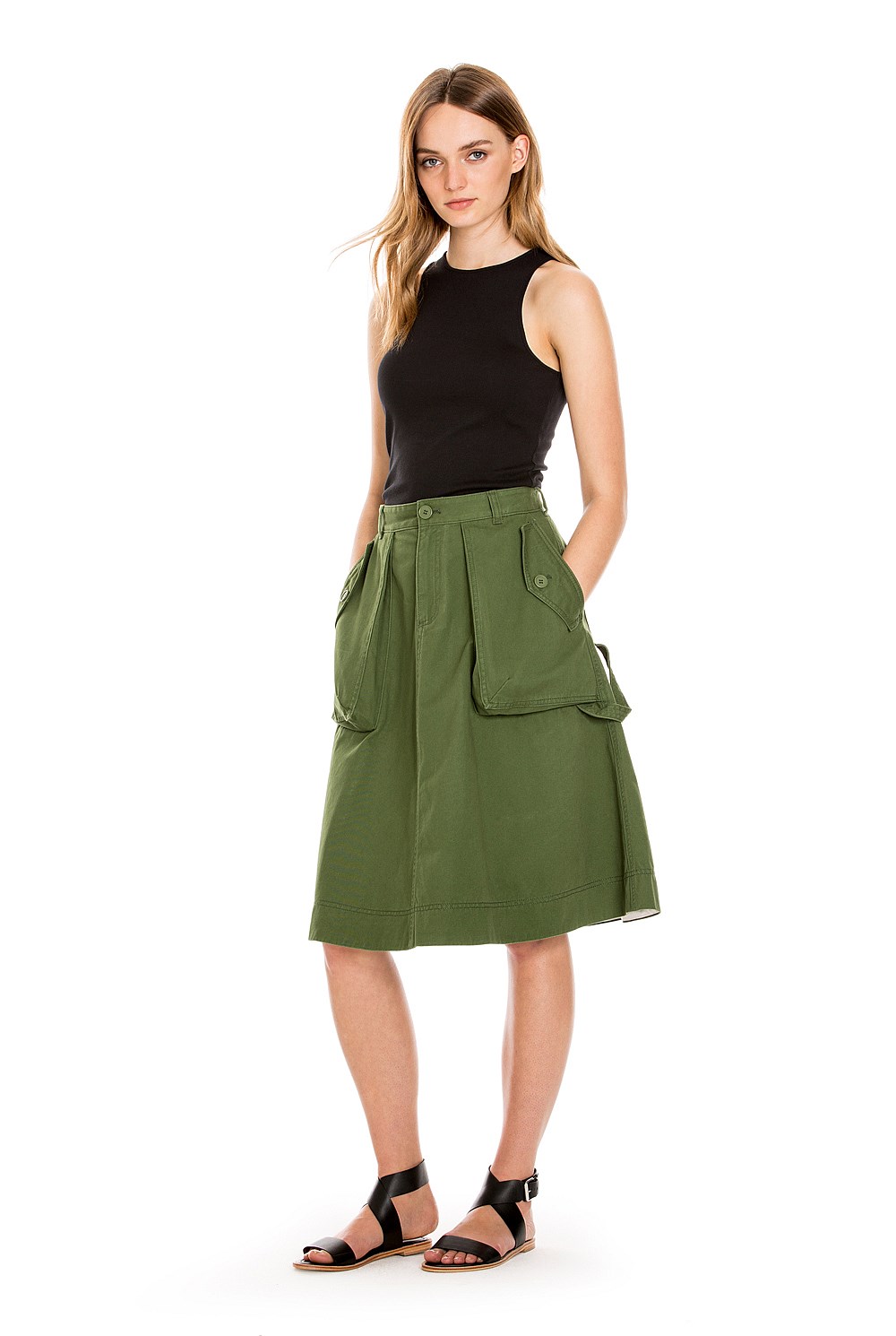 A-Line Pocket Detail Skirt
